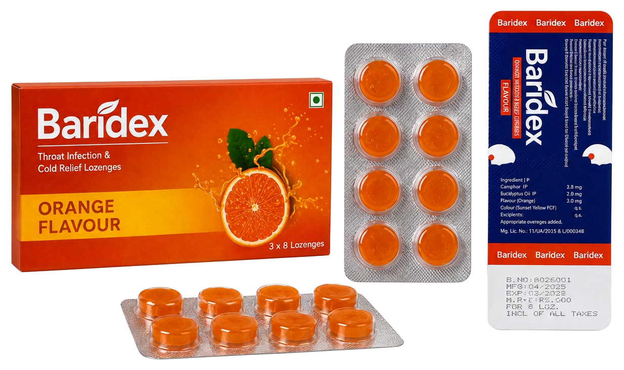 Baridex Orange pack of 24 herbal lozenges